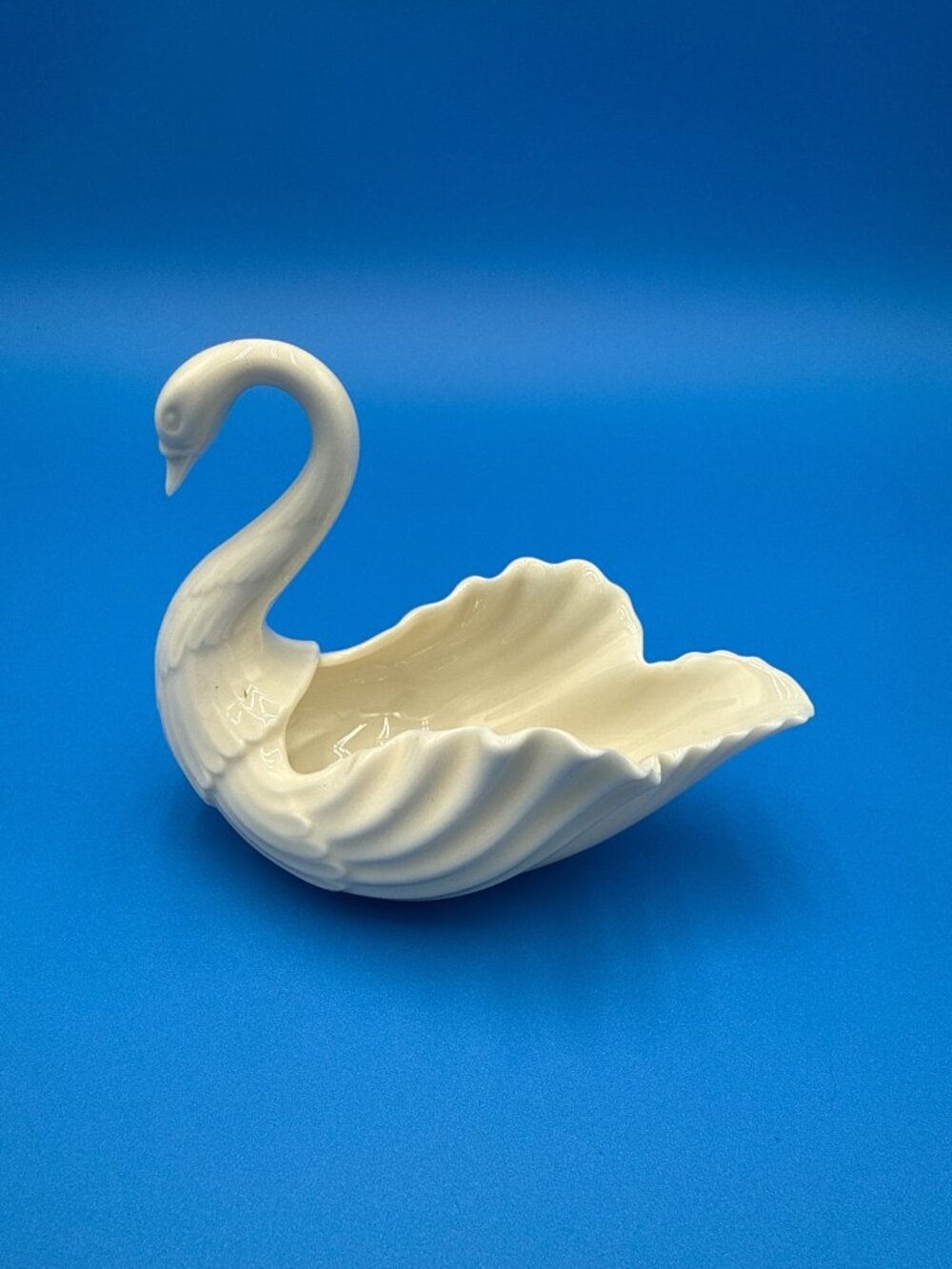 Vintage Lenox Ivory Porcelain Swan Trinket Dish Figurine Wedding Cake Topper USA